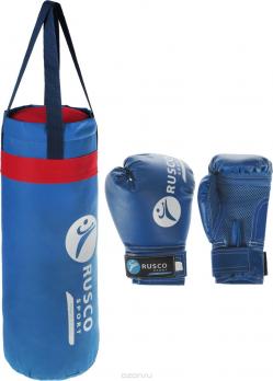 Набор бокс. начинающих RUSCO SPORT к/з синий 4oz