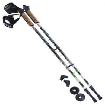 Палки для скандинавской ходьбы BERGER Starfall, 77-135 см, 2-секционные, серый/чёрный/белый