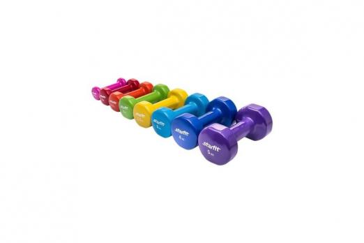 Гантель виниловая STARFIT DB-101 2 кг, зеленая (1 шт.) 1/10