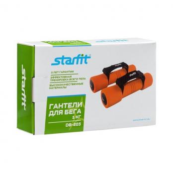 Гантель неопреновая STARFIT DB-203 1 кг, оранжевая (пара) 1/10
