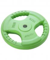 Диск обрезиненный STARFIT BB-201 10 кг, d=26 мм, стальная втулка, зеленый 1/2