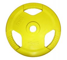 Диск обрезиненный STARFIT BB-201 15 кг, d=26 мм, стальная втулка, желтый 1/1